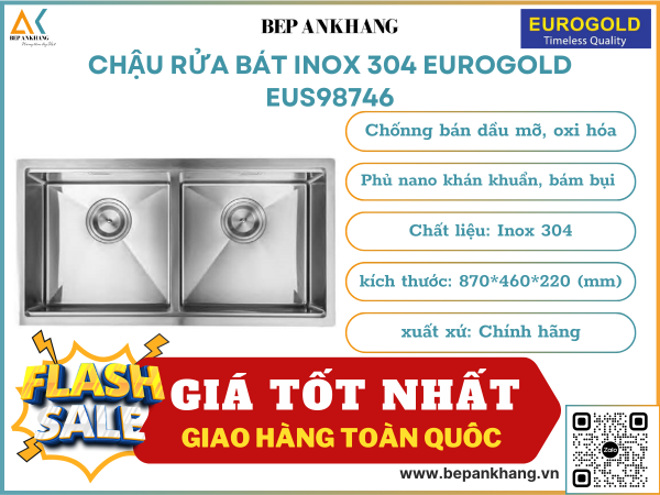 Chậu rửa bát chống xướt Eurogold EUS98746